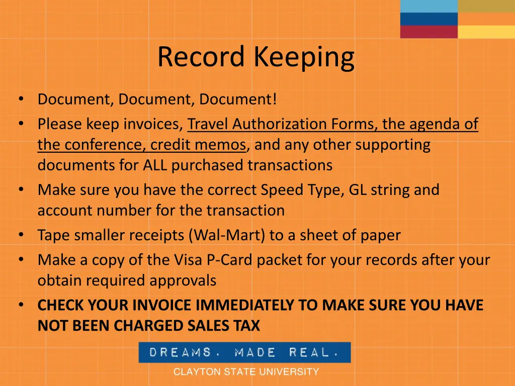 record keeping