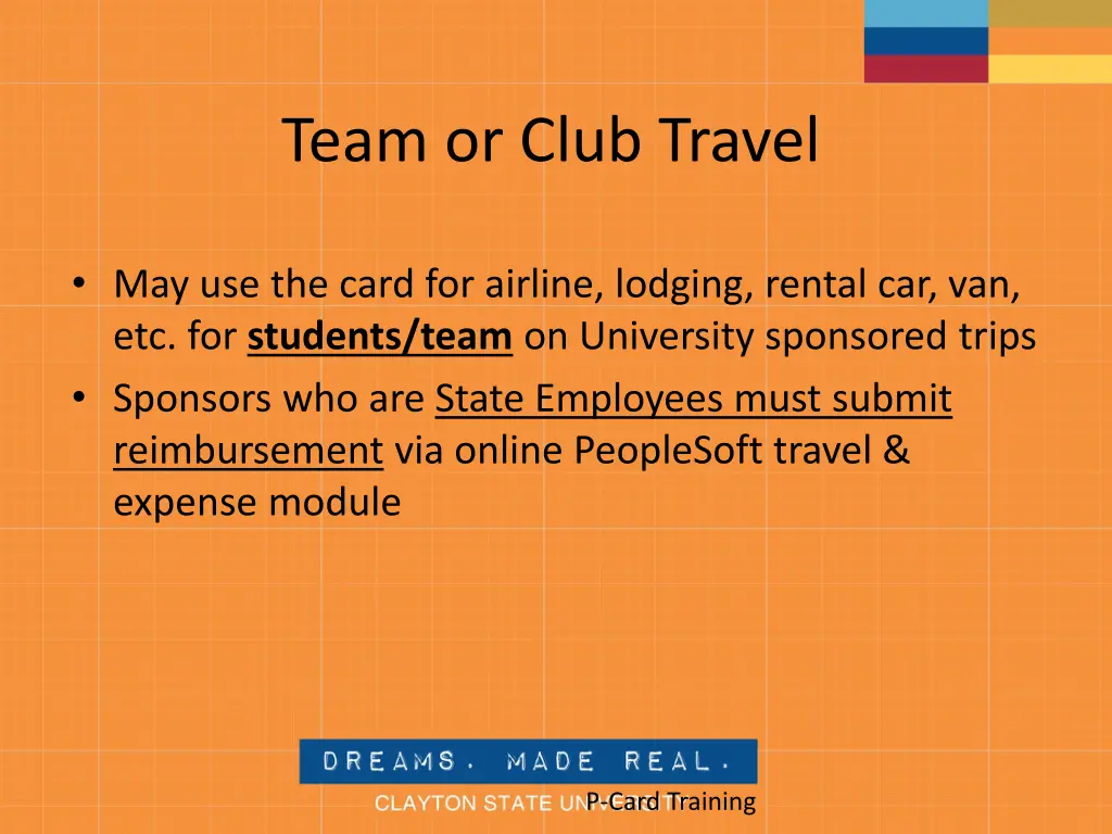 team or club travel