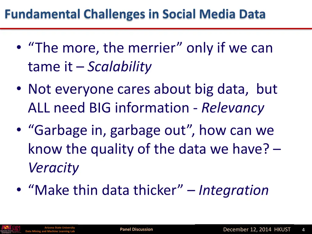 fundamental challenges in social media data