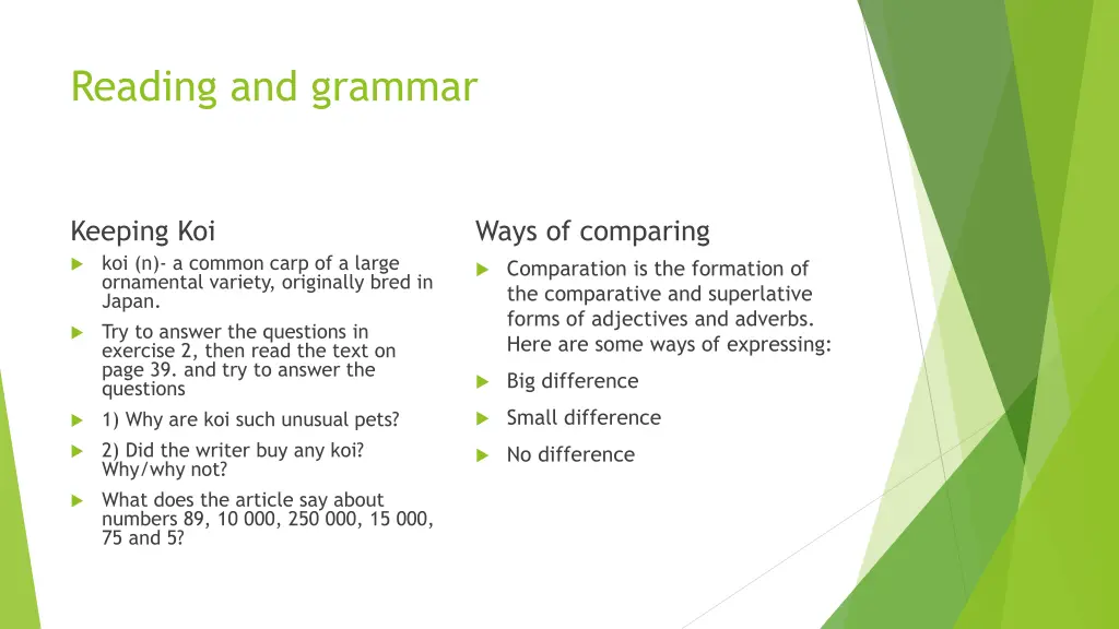 reading and grammar