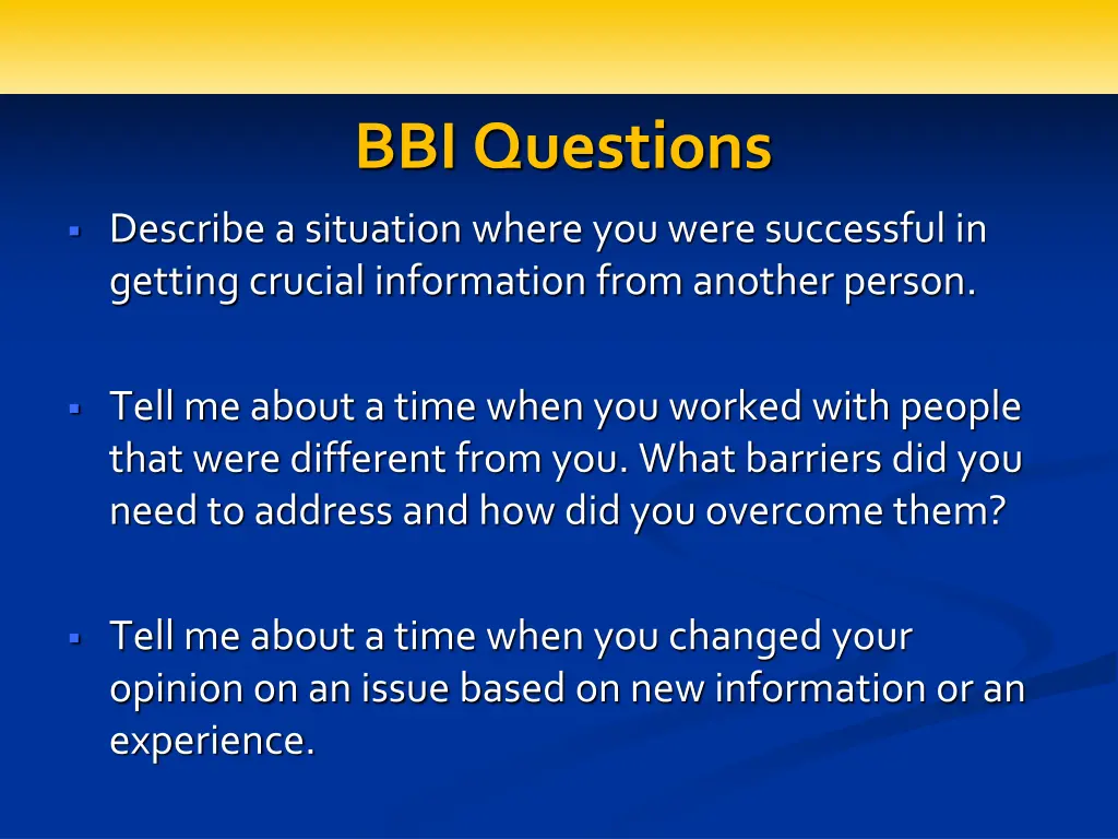 bbi questions