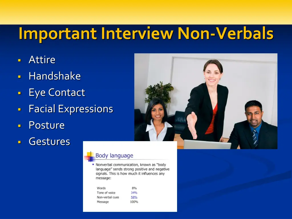 important interview non verbals