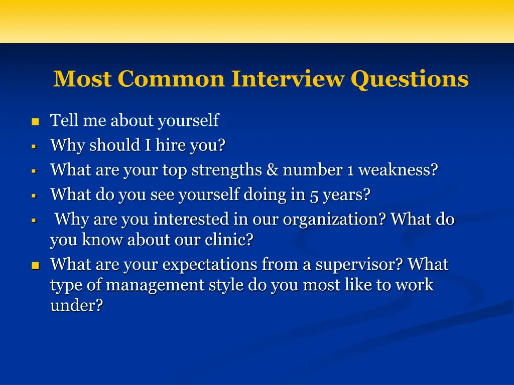 most common interview questions