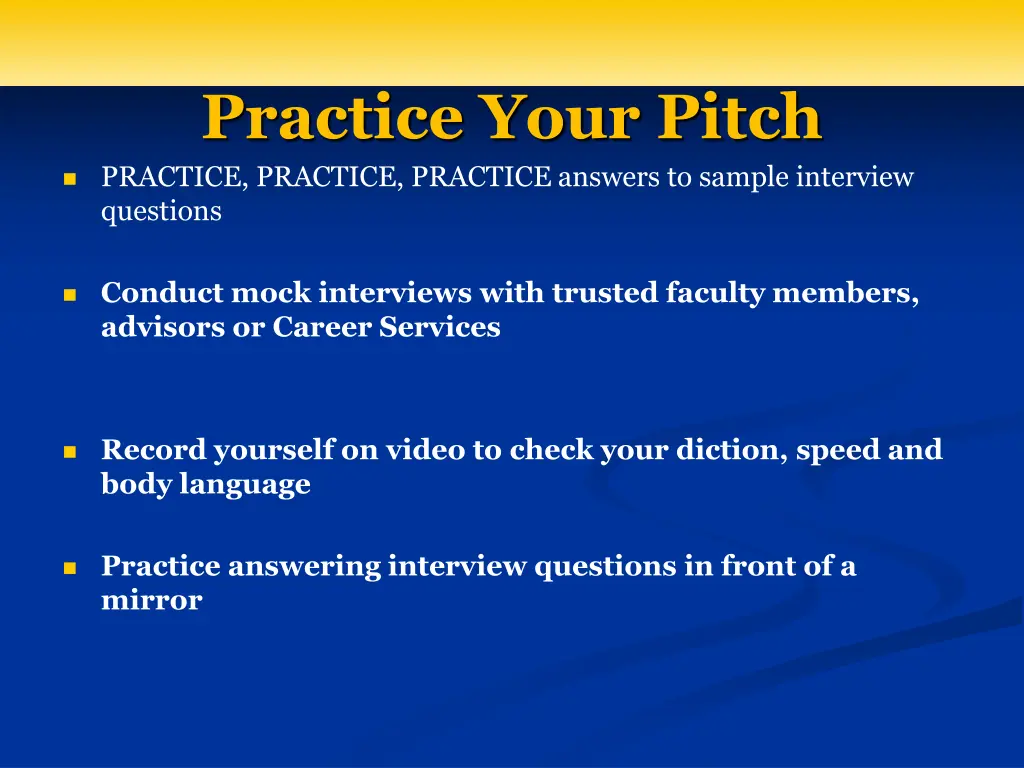 practice your pitch practice practice practice