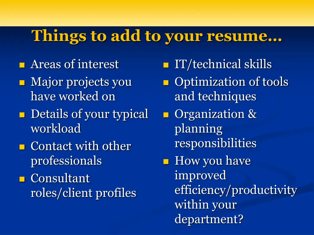 things to add to your resume