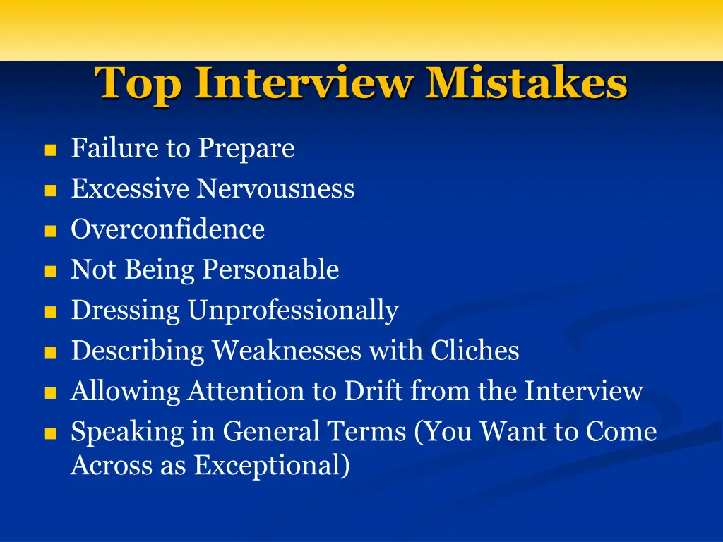 top interview mistakes