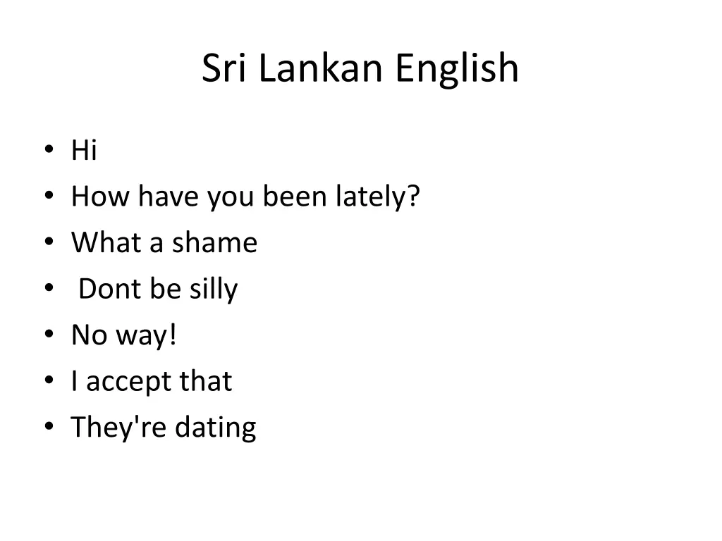 sri lankan english