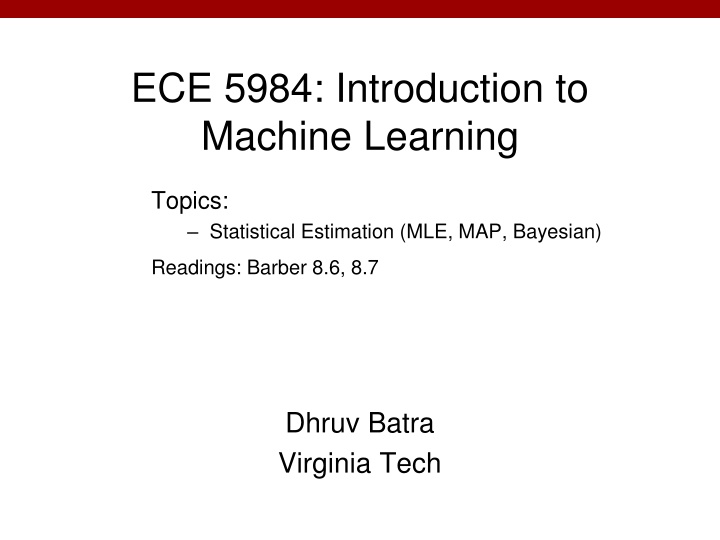 ece 5984 introduction to machine learning