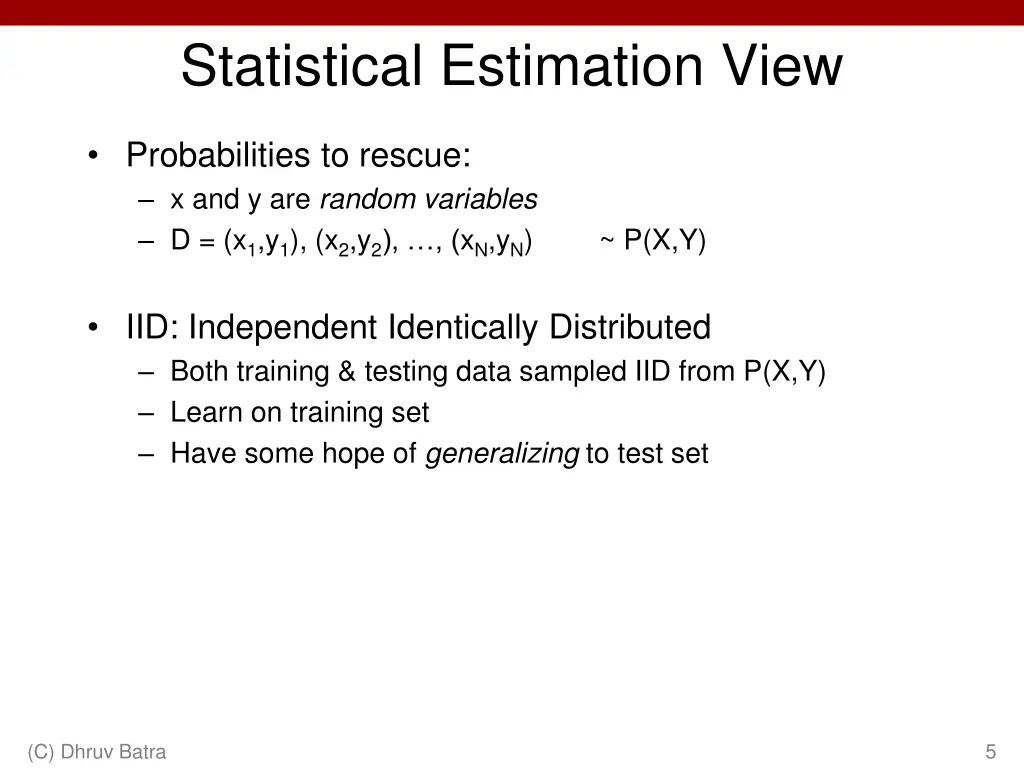 statistical estimation view