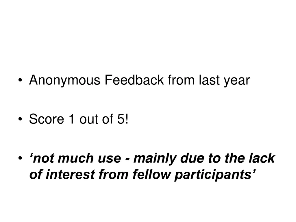 anonymous feedback from last year 1