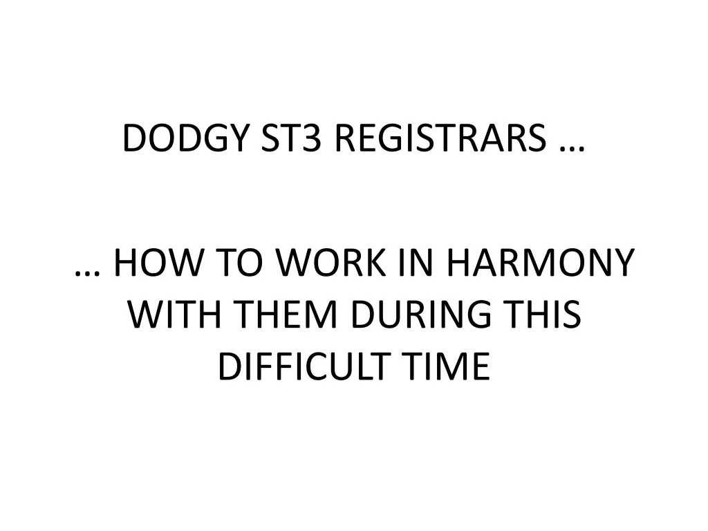 dodgy st3 registrars