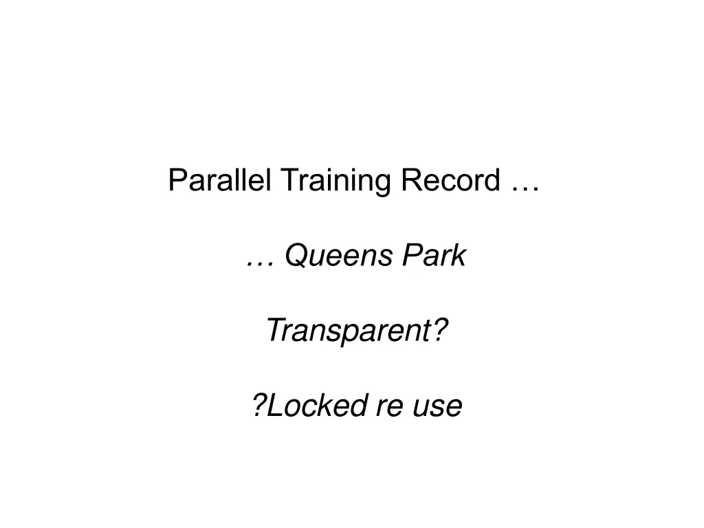 parallel training record