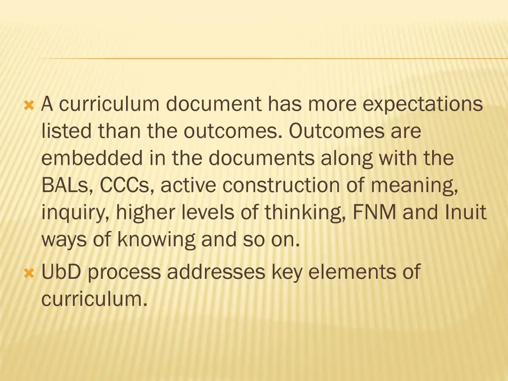 a curriculum document has more expectations