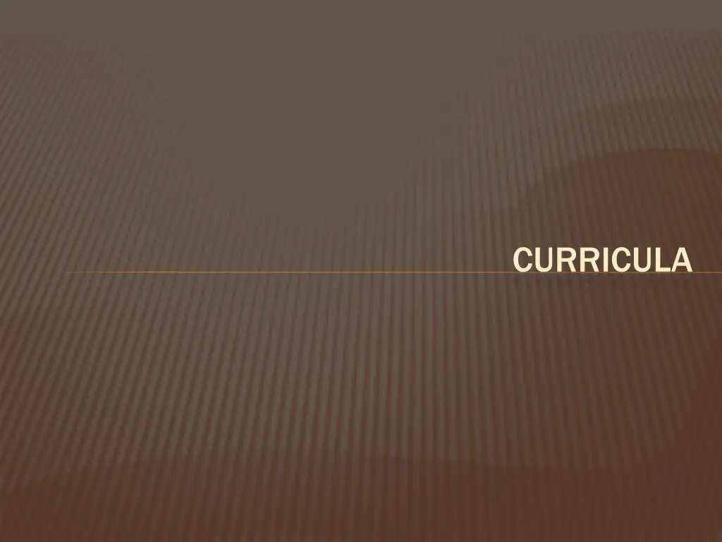 curricula