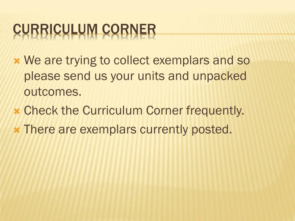 curriculum corner