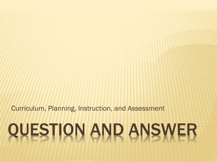 curriculum planning instruction and assessment