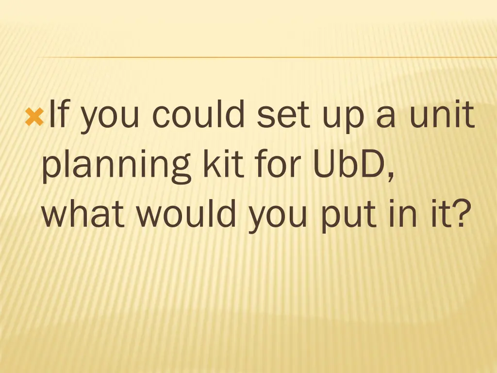 if you could set up a unit planning