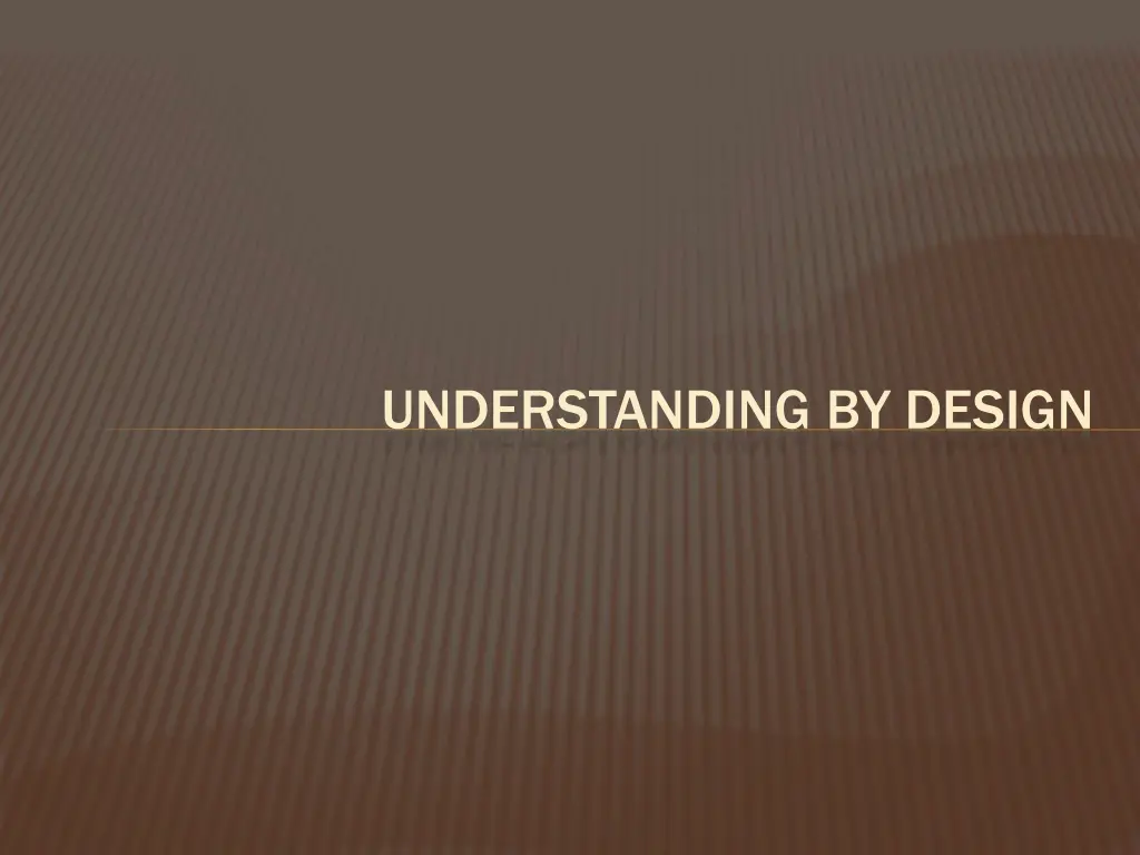 understanding by design