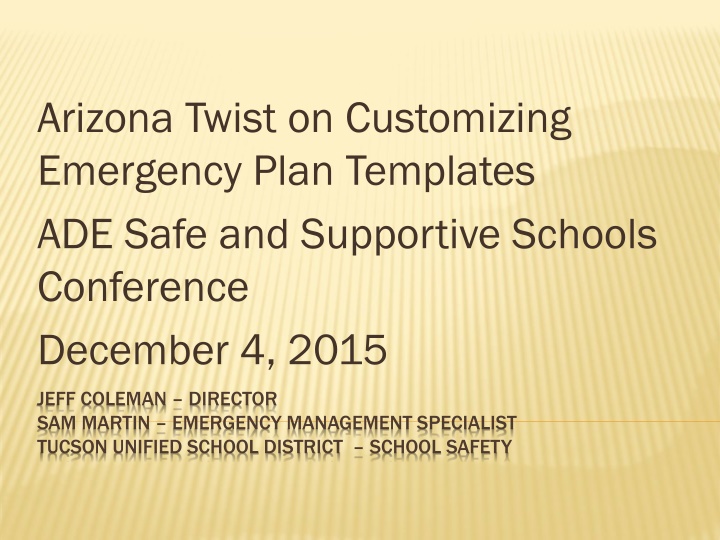 arizona twist on customizing emergency plan