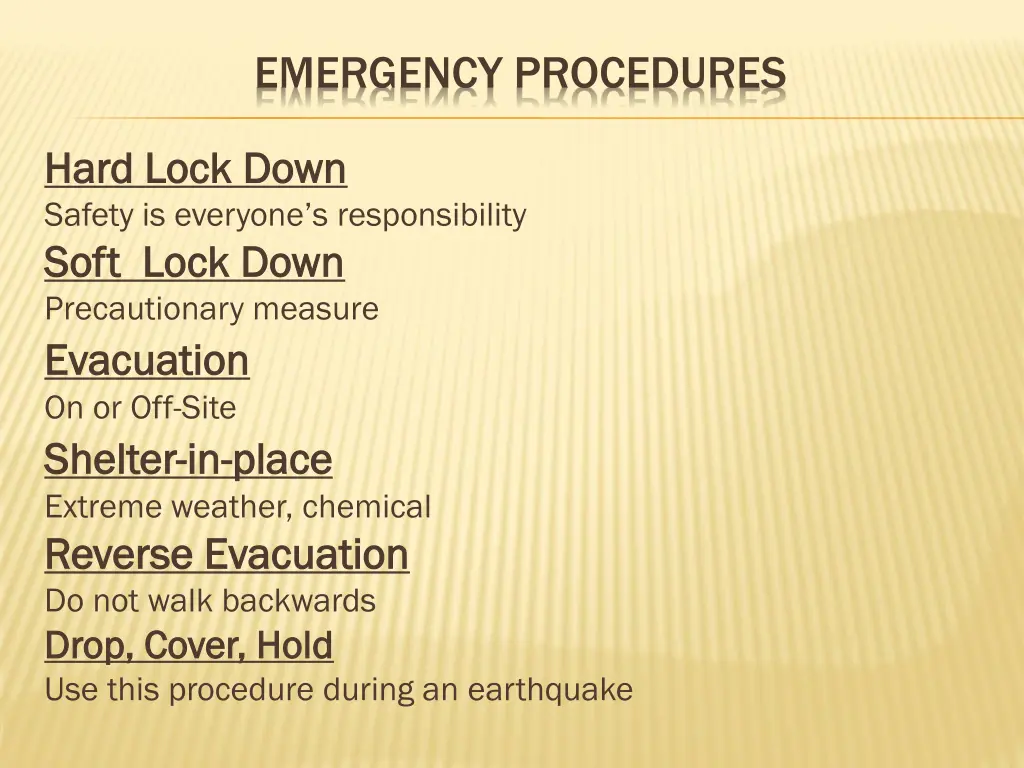 emergency procedures