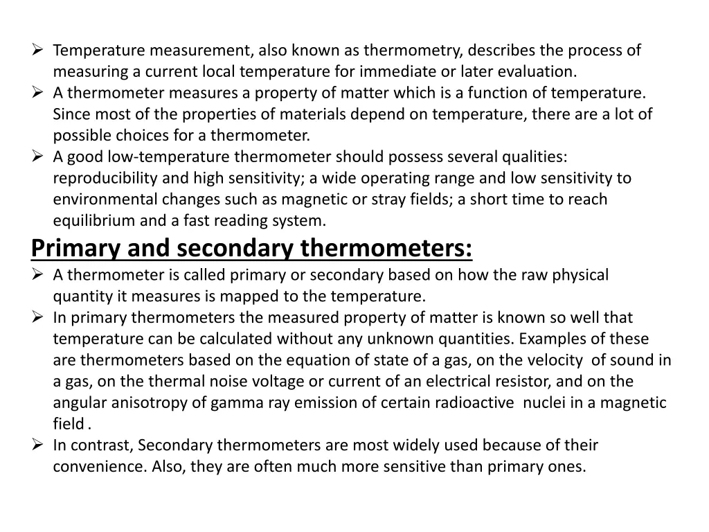 temperature measurement also known as thermometry