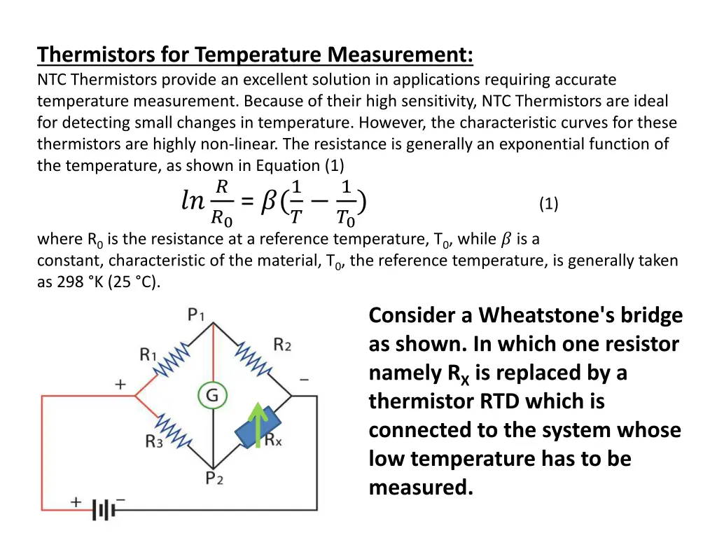 thermistors for temperature measurement