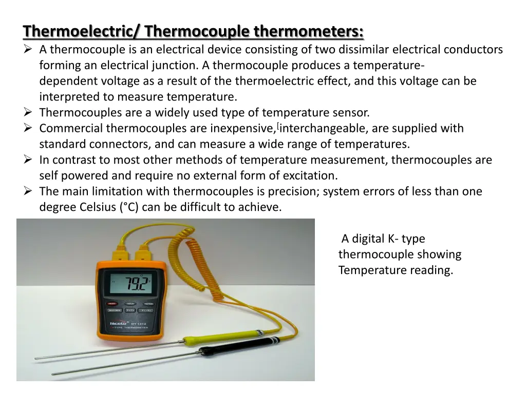 thermoelectric thermocouple thermometers