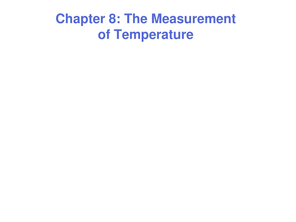 chapter 8 the measurement of temperature