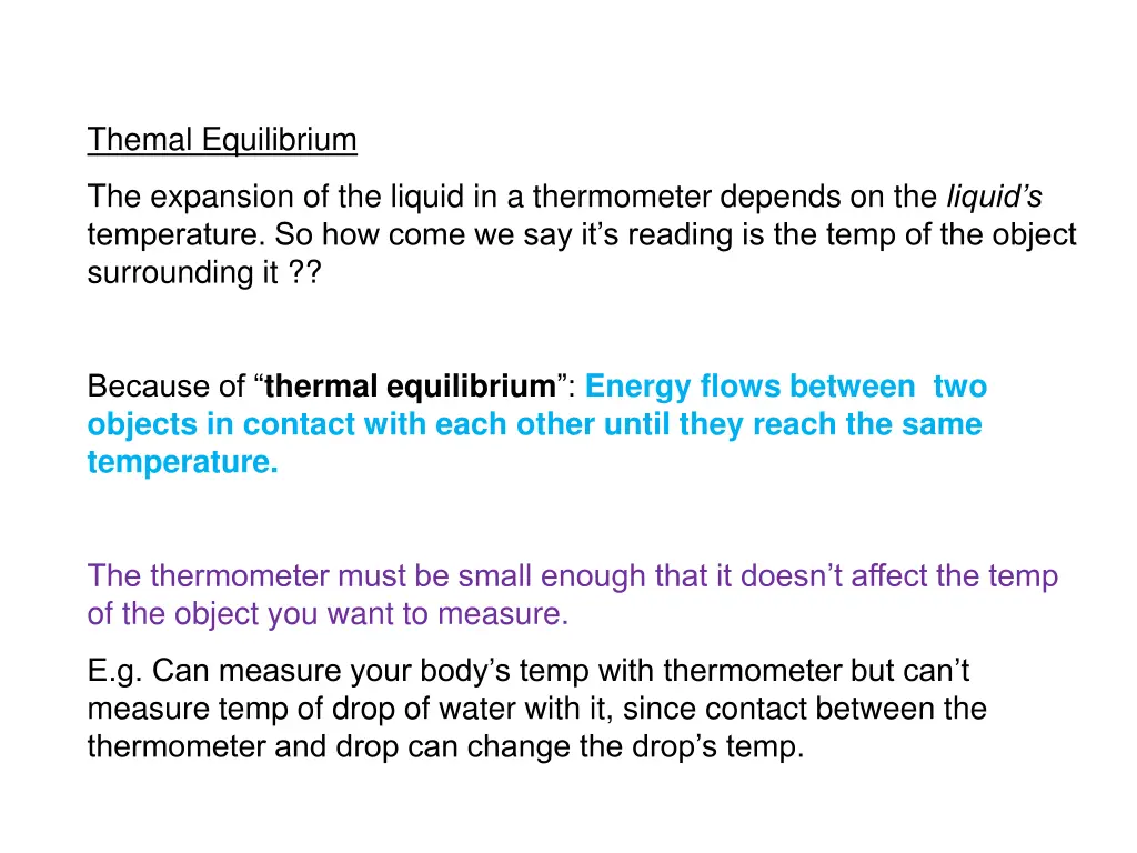 themal equilibrium