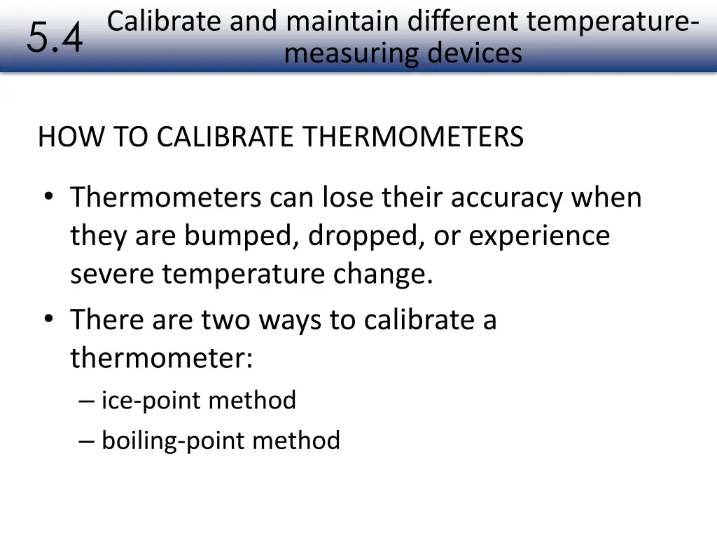 calibrate and maintain different temperature