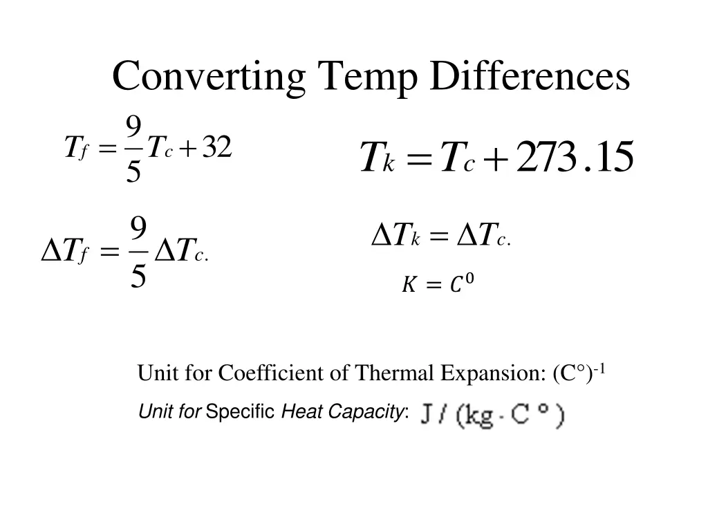 converting temp differences 9 c t t