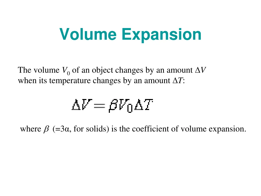 volume expansion