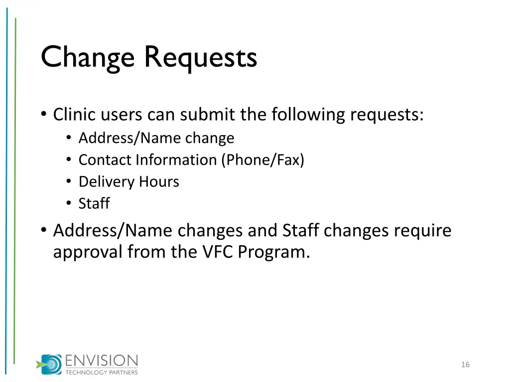 change requests