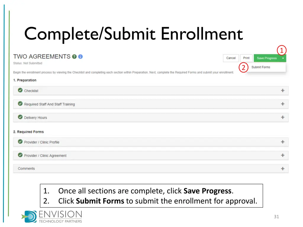 complete submit enrollment