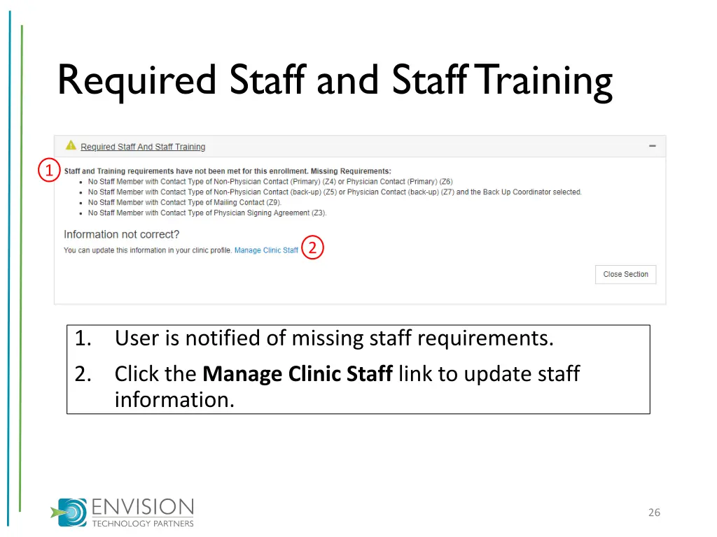 required staff and staff training