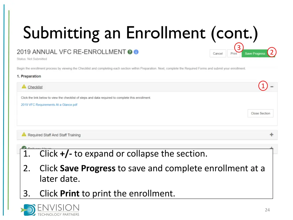 submitting an enrollment cont