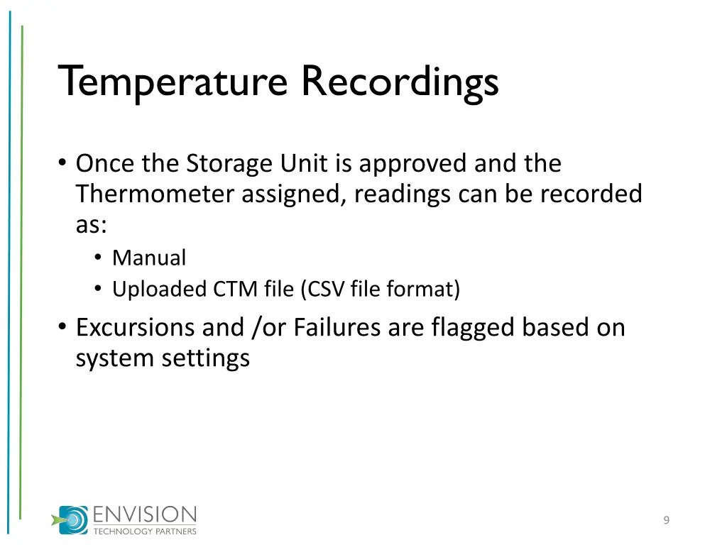 temperature recordings