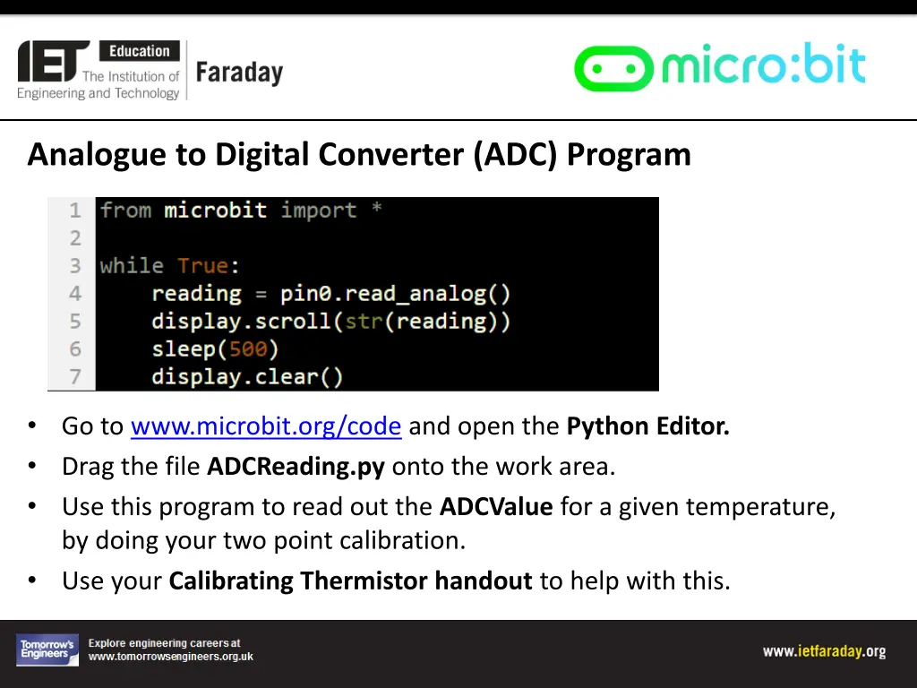 analogue to digital converter adc program 1