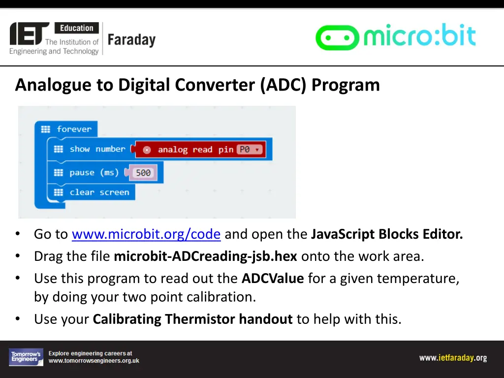 analogue to digital converter adc program