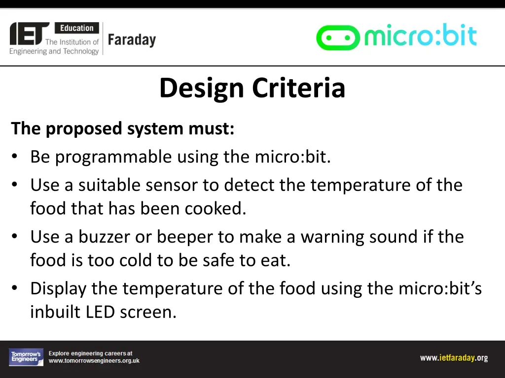 design criteria