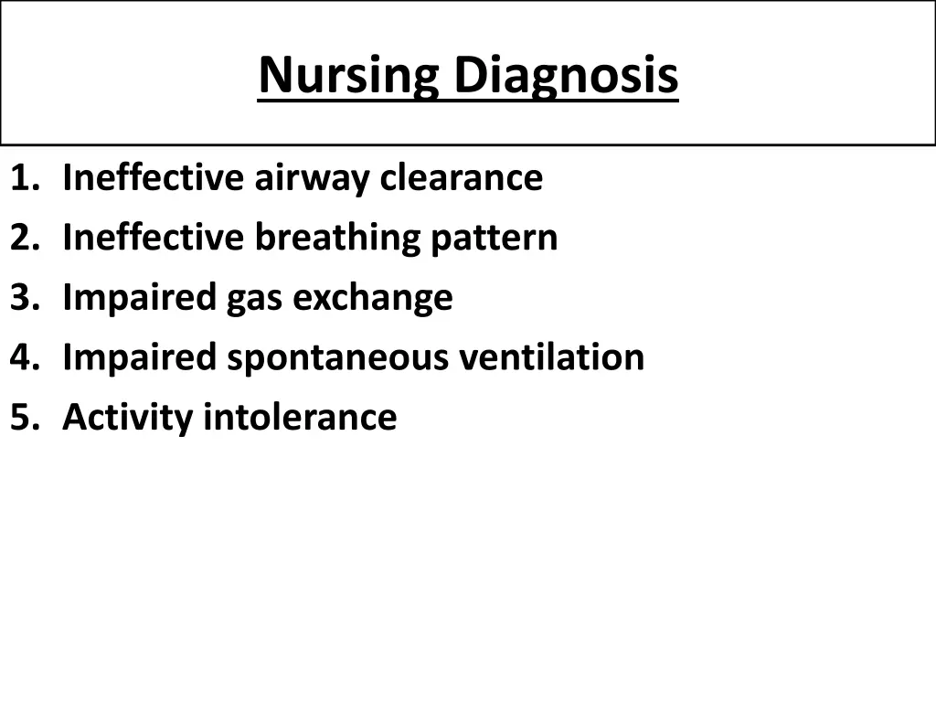 nursing diagnosis