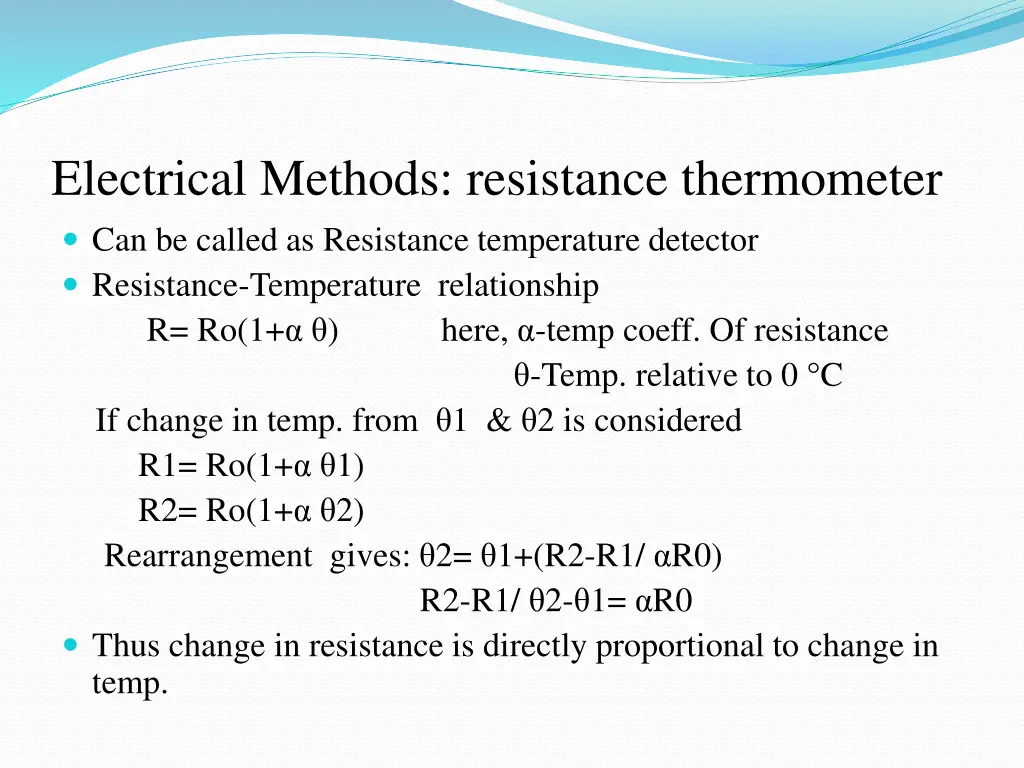 electrical methods resistance thermometer