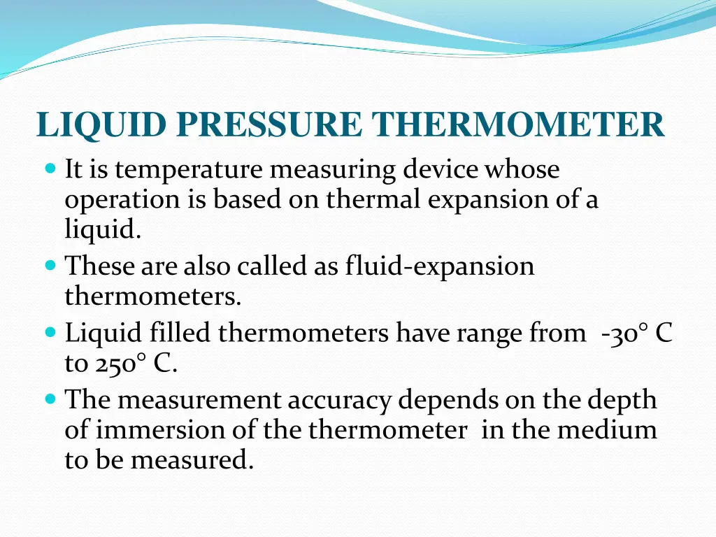 liquid pressure thermometer it is temperature