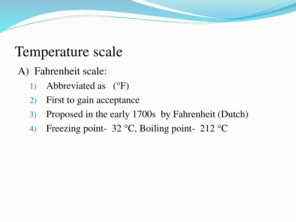 temperature scale a fahrenheit scale abbreviated