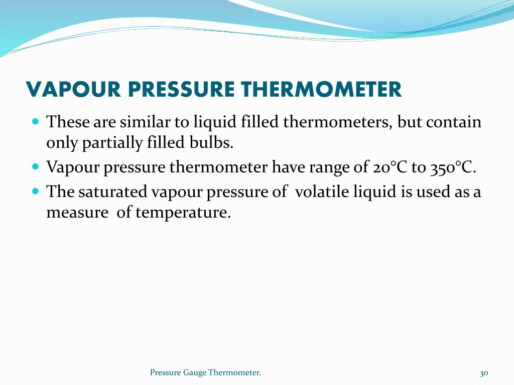 vapour pressure thermometer