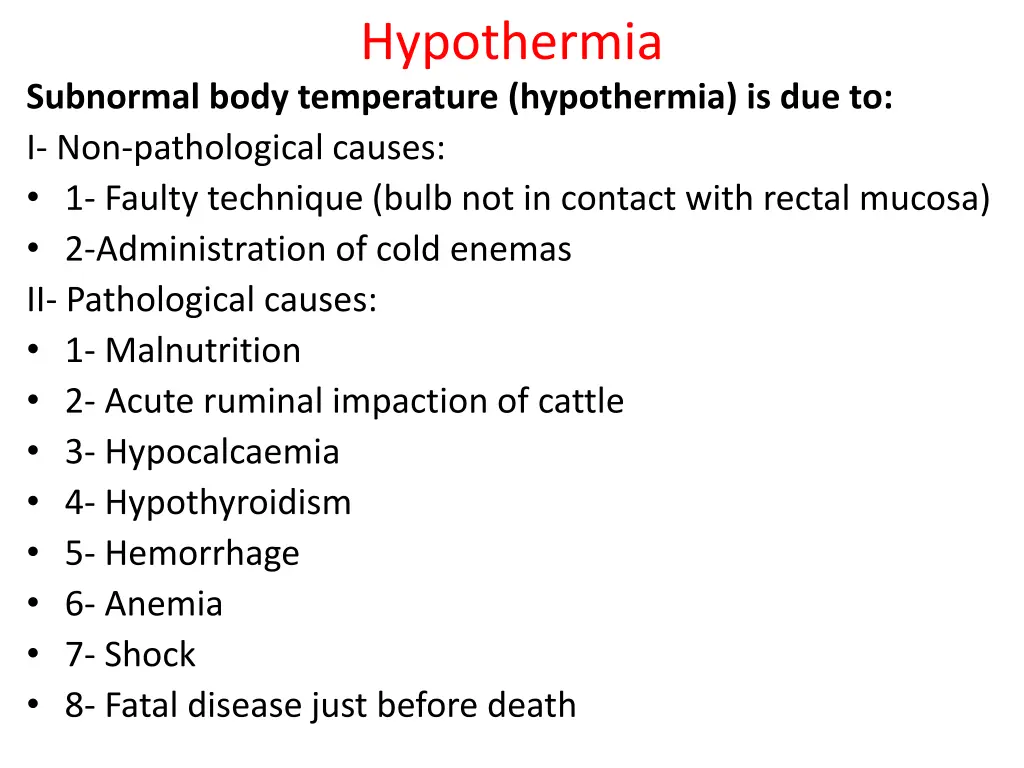 hypothermia