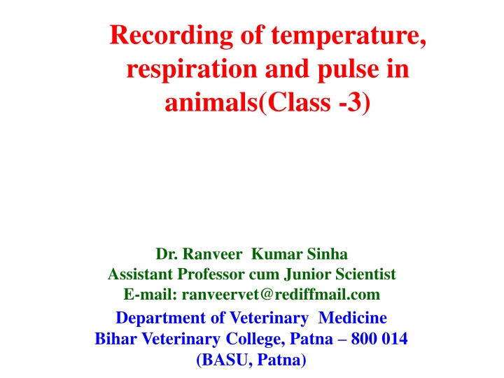 recording of temperature respiration and pulse