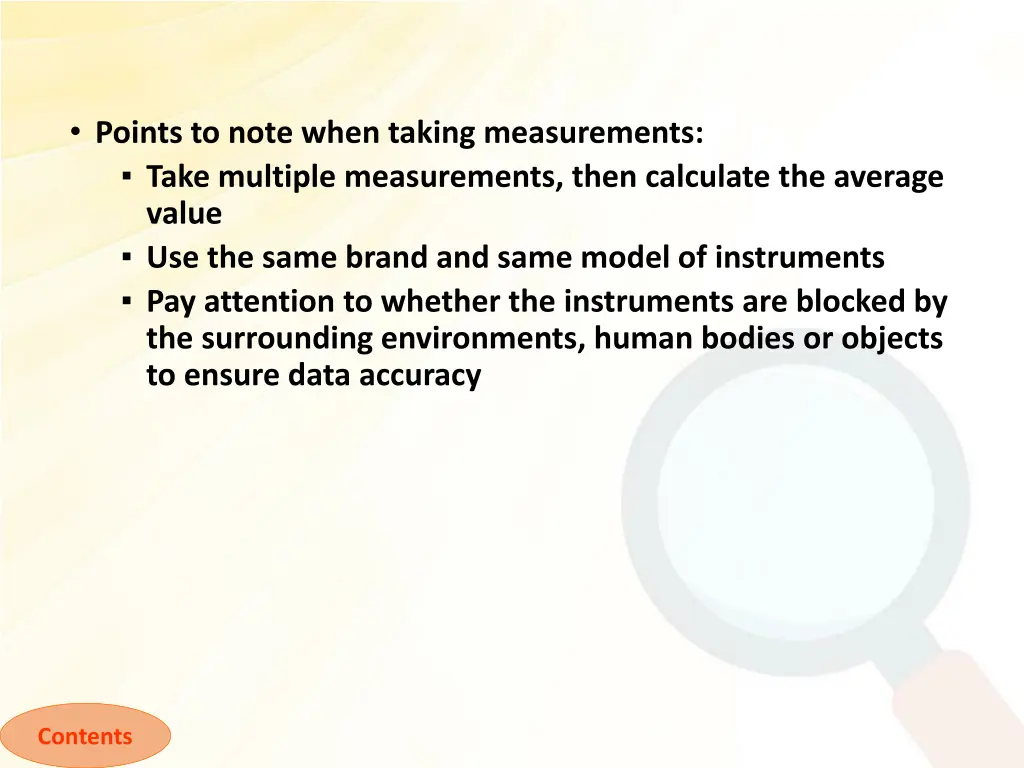 points to note when taking measurements take