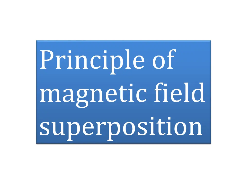 principle of magnetic field superposition