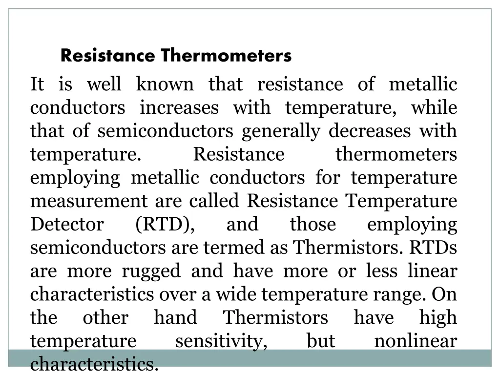 resistance thermometers